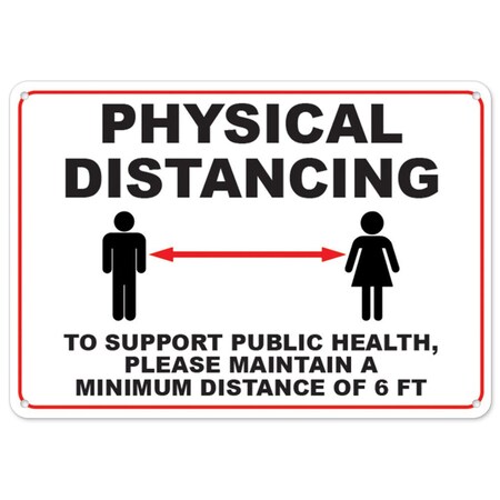 Signmission PSA, Physical Distancing To Support Public Health 6 Feet, 7in X 5in Decal, OS-NS-D-57-25505 OS-NS-D-57-25505